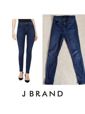 J Brand Women's Size 24 Maria Low Rise Skinny Blue Jeans Dark Wash
